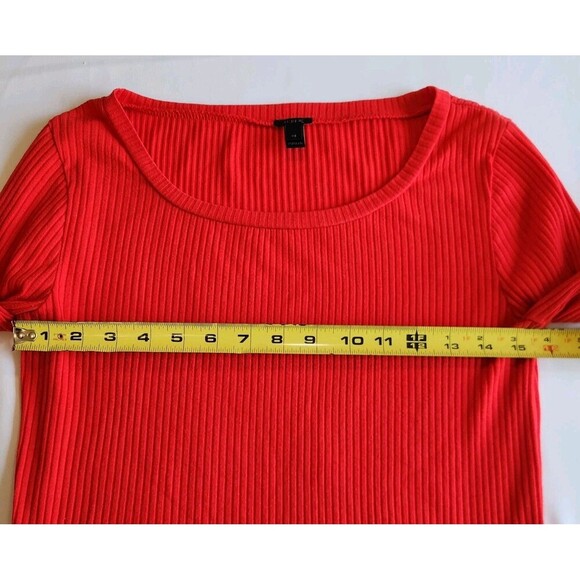 J.Crew Ribbed Bell-Sleeve Top-Cotton Blend-Belvedere Red -Size XS - Picture 5 of 7